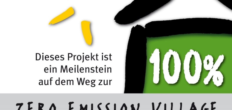 Das Foto zeigt das Logo des Meilensteins
